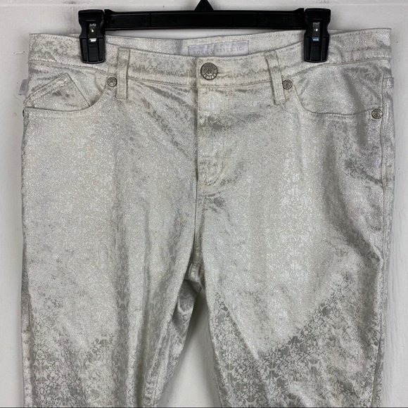 Rock & Republic Hamburg Cream Metallic Crop Pants - Picture 7 of 7